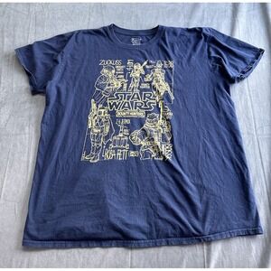 Star Wars Bounty Hunters Funko Mens 3XL Blue TShirt Ripped Short Sleeves